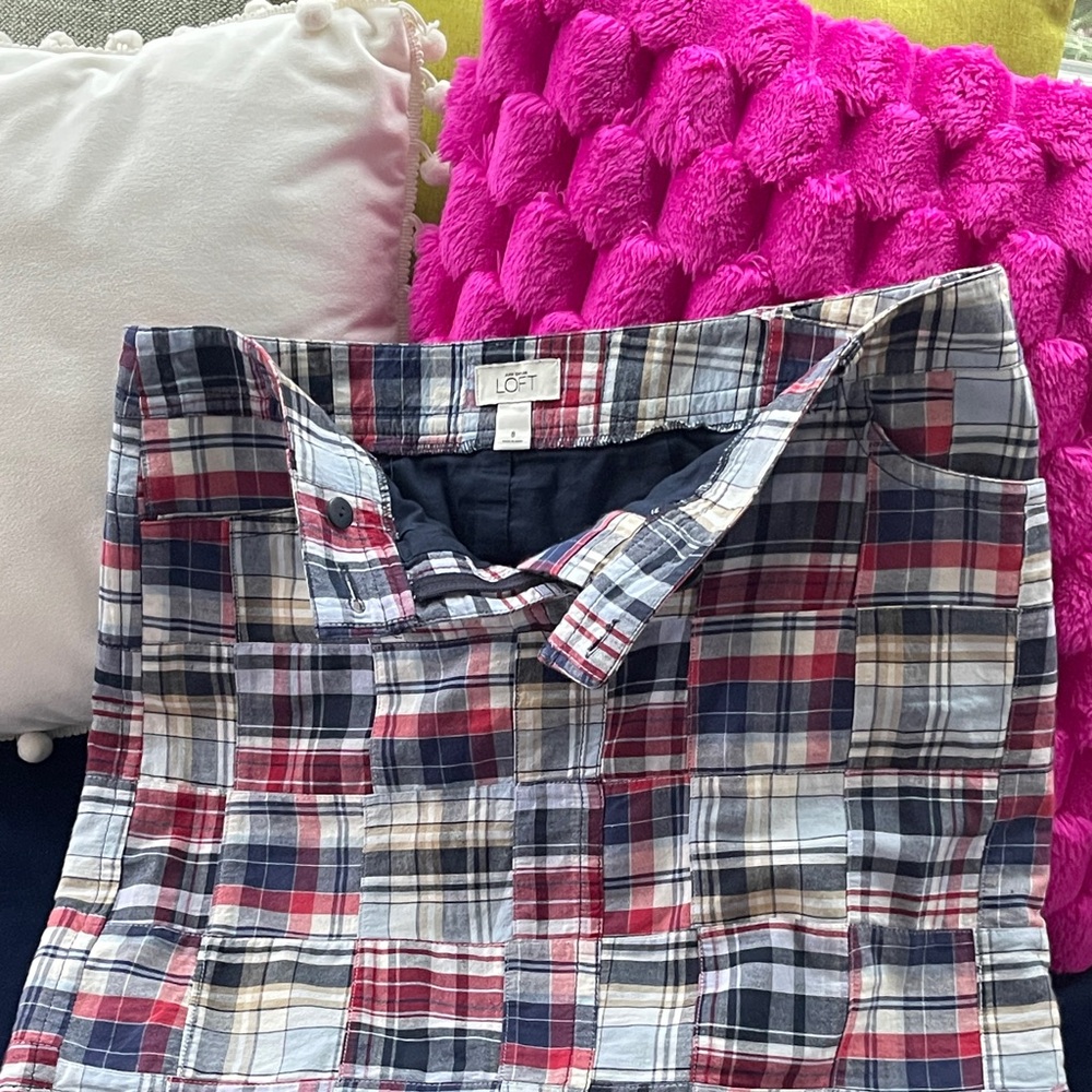 Loft plaid skirt- preppy and comfy.